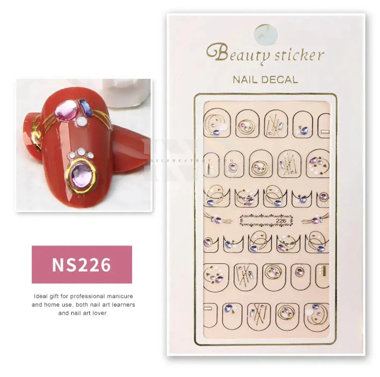 Design Nail Sticker 3D Art - NS226
