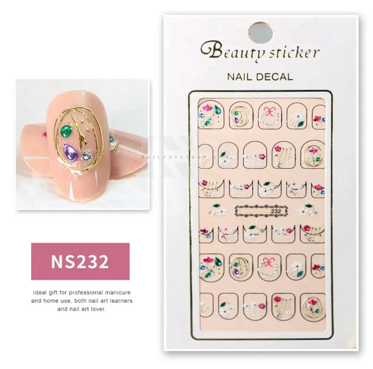 Design Nail Sticker 3D Art - NS232