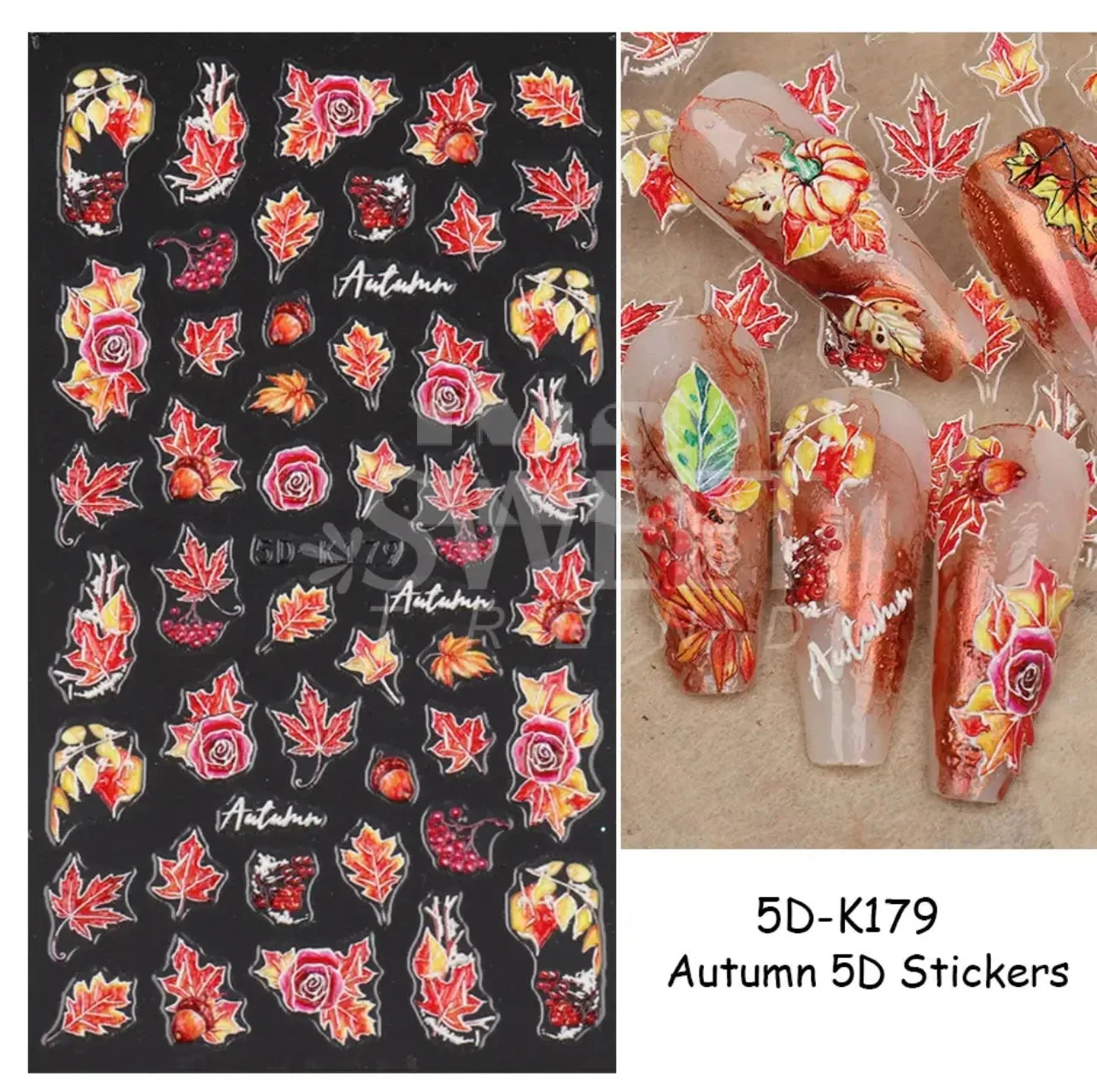Design Nail Sticker 5D Art - Fall K179