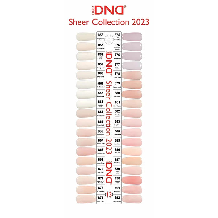 DND Duo Gel - Collection 13 (856 - 892) - 36 pc - Free Chart