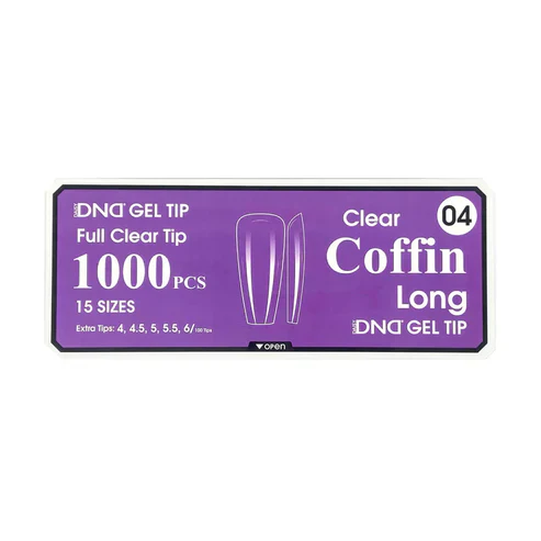 DND Gel Clear Coffin Tips 1000pcs/Box