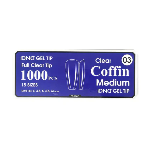 DND Gel Clear Coffin Tips 1000pcs/Box - Image 2