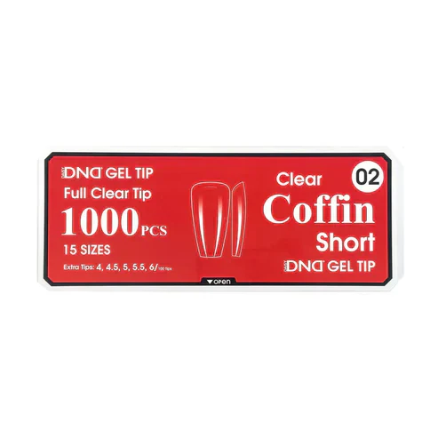DND Gel Clear Coffin Tips 1000pcs/Box - Image 3