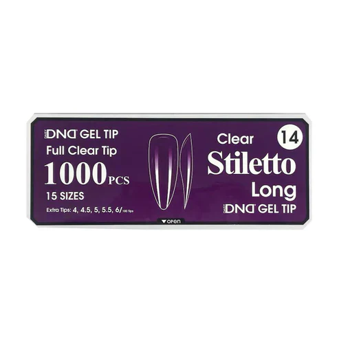 DND Gel Clear Stilleto Tips 1000pcs/Box