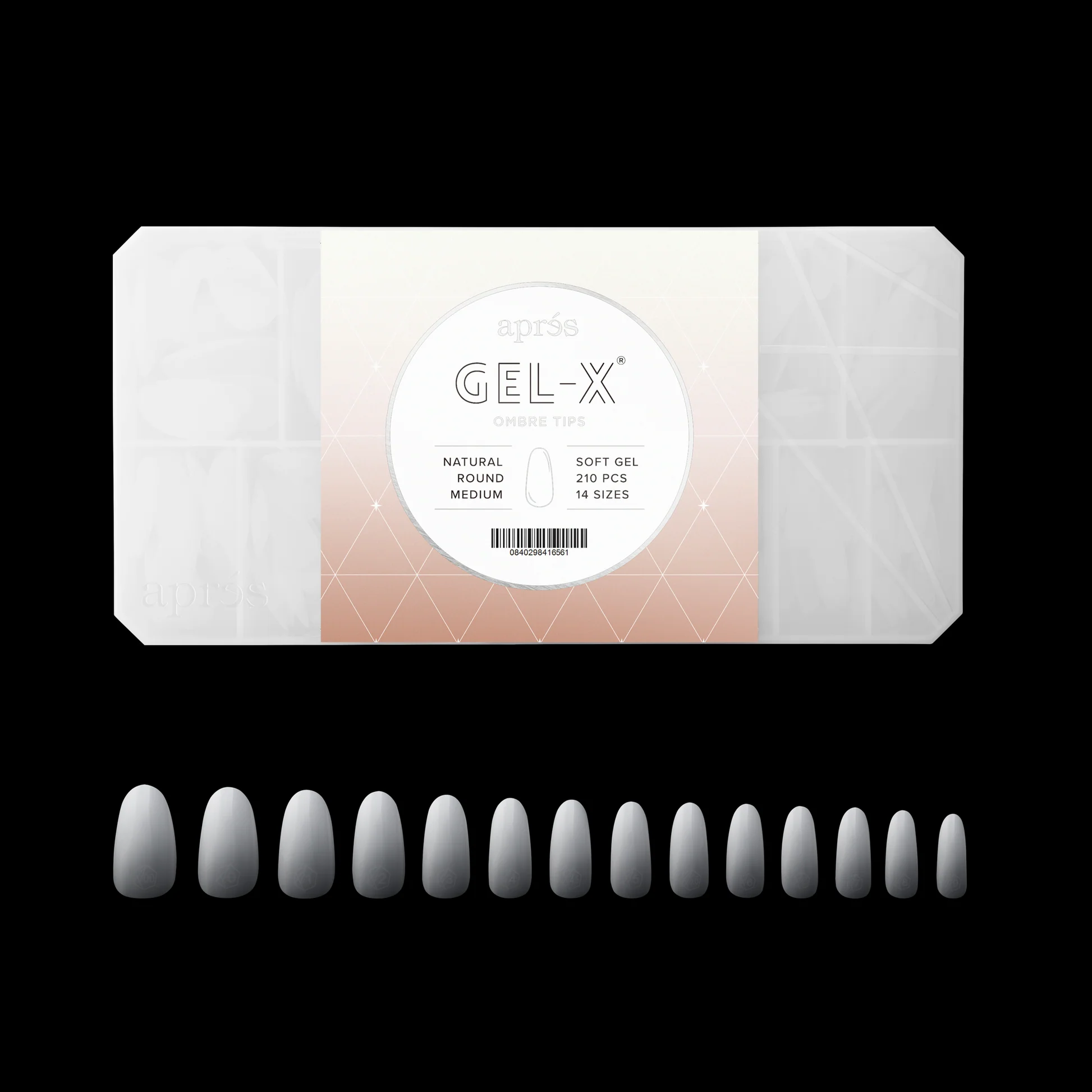 APRES Gel-X Ombre Natural Round Medium 14 sizes - Image 2