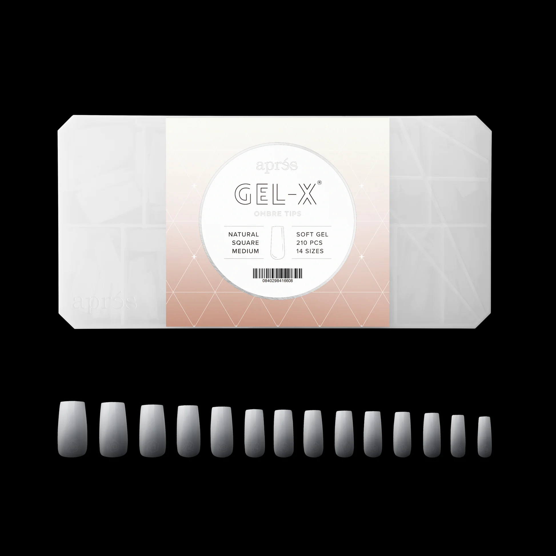 APRES Gel-X Ombre Natural Square Medium 14 sizes - Image 2