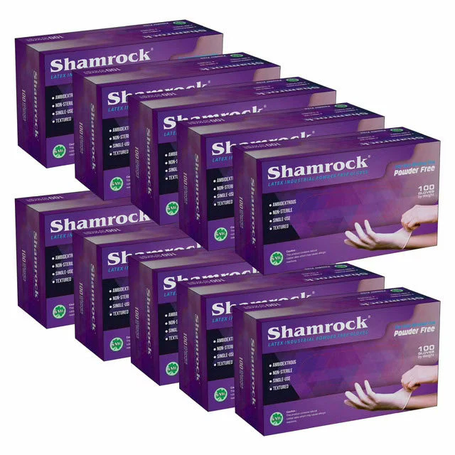 SHAMROCK 60600 Series Powder Free Latex Gloves 10/Box