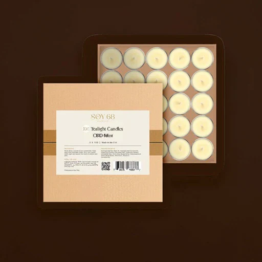 SOY 68 CANDLE Moisturizer Tealight Candle 0.5 oz 100/Case
