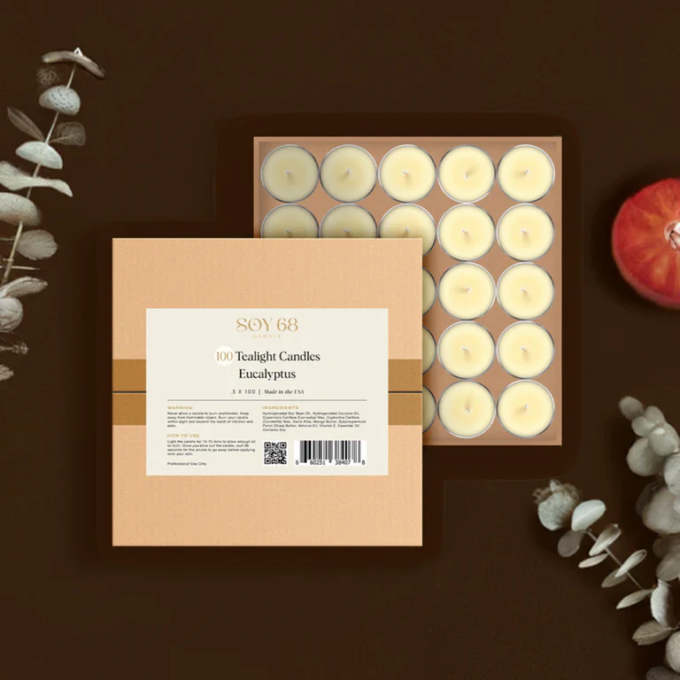SOY 68 CANDLE Moisturizer Tealight Candle 0.5 oz 100/Case - Image 2