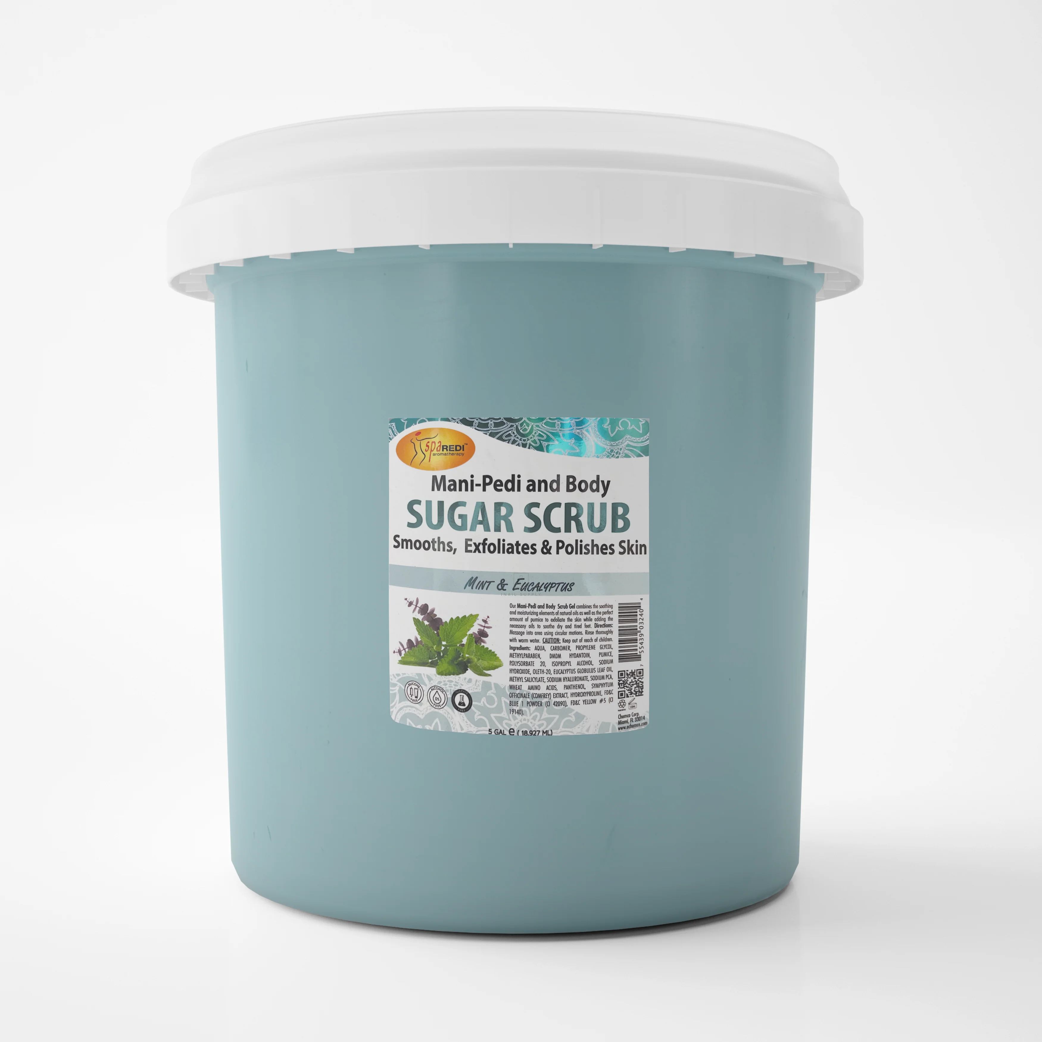 SPA REDI Sugar Scrub Mint & Eucalyptus Bucket