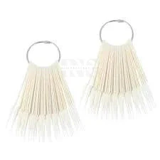 STILETTO Nail Tip NATURAL Polish Display w/ RING (40 pcs)
