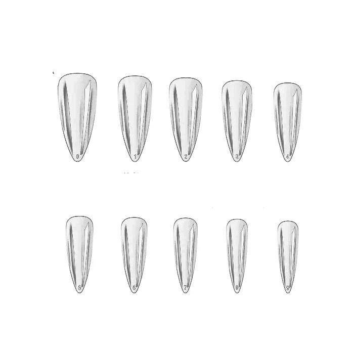 USN Tips Stiletto - Clear 10/pack
