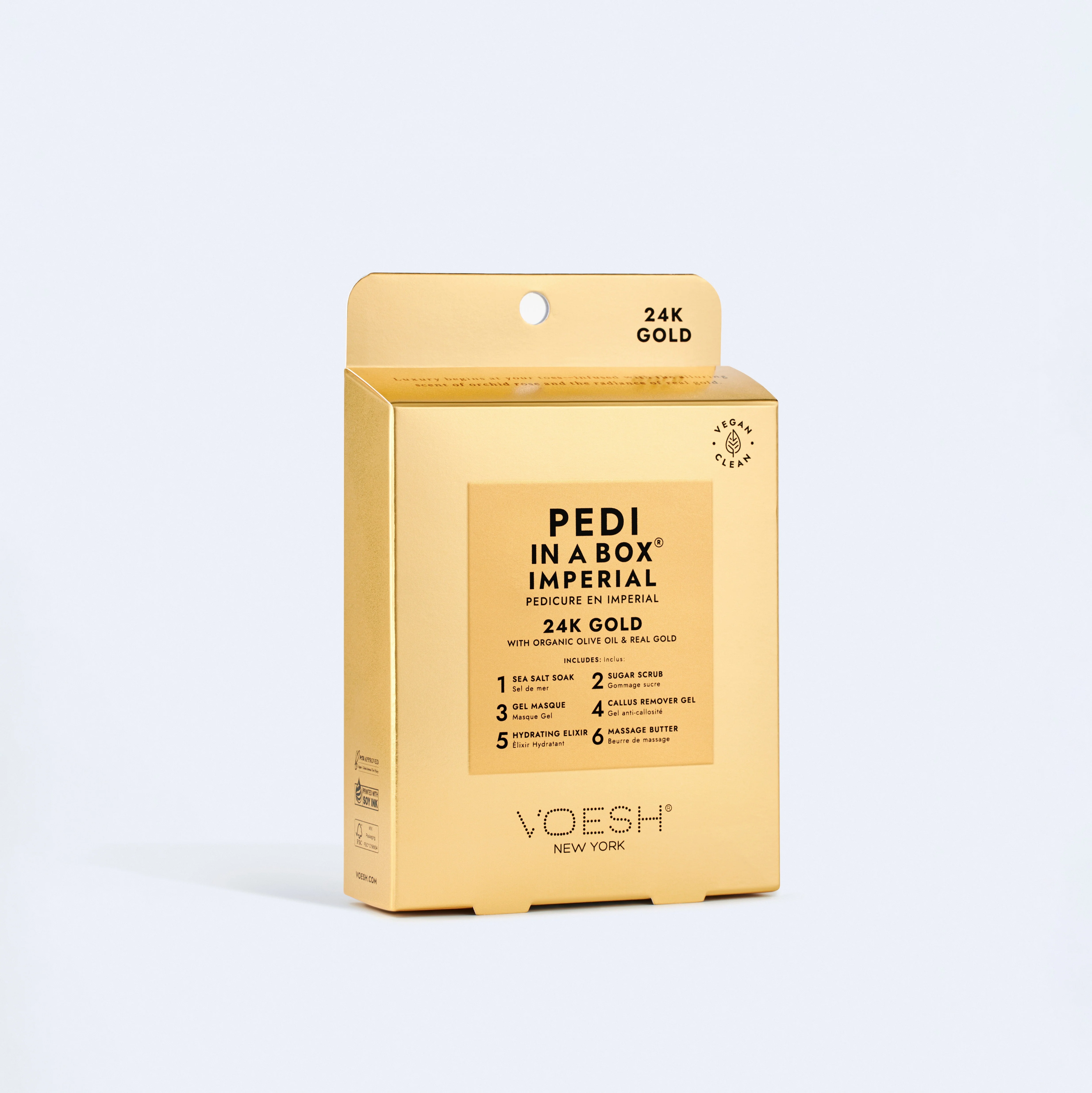 VOESH Pedi In A Box 6 Step - Imperial 24k Gold 30/Box - Image 2