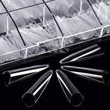 XXL STILETTO Clear Tips (0-9) 500 pcs (Buy5get1)